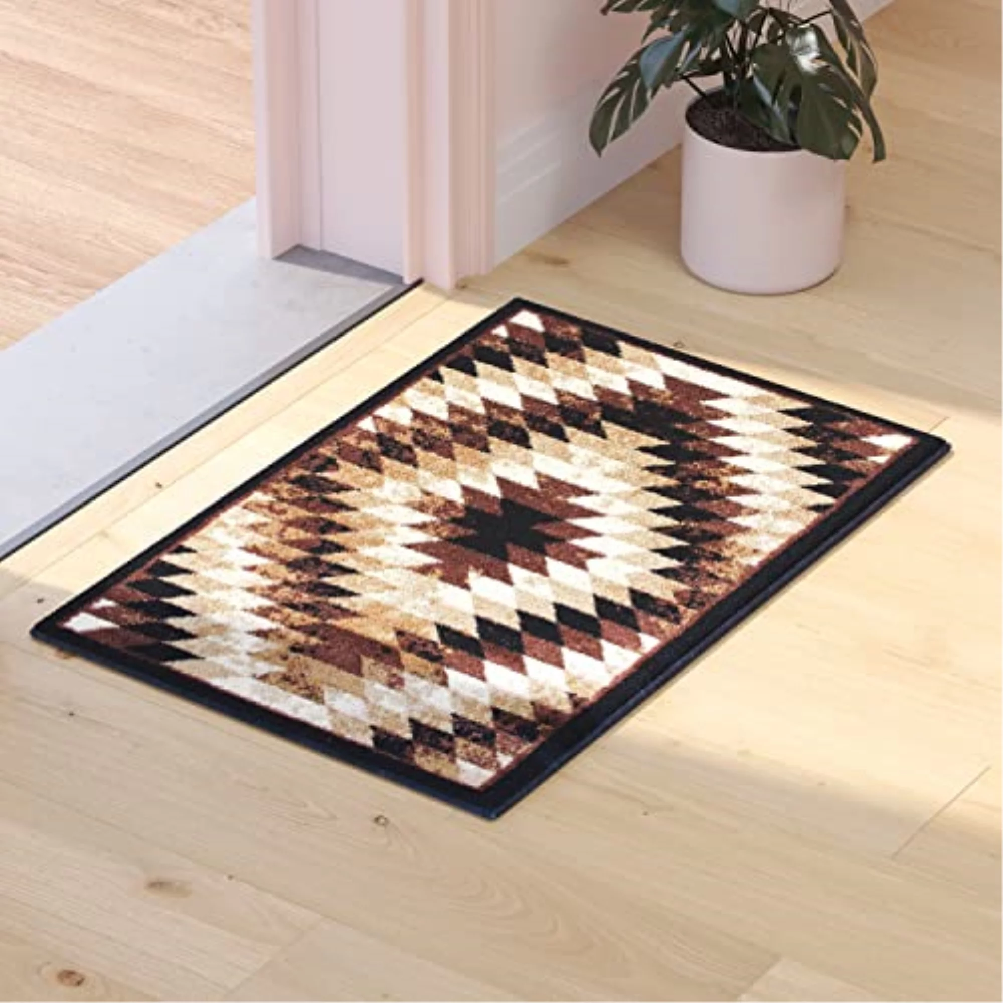 Flash Furniture Teagan Rectangular Southwestern Black, Beige, Brown Area Rug, 2' x 3'