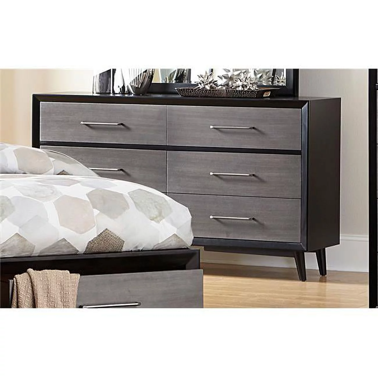 Home Elegance 1711-5 36 x 17 x 60 in. Raku Dresser - Gray & Black