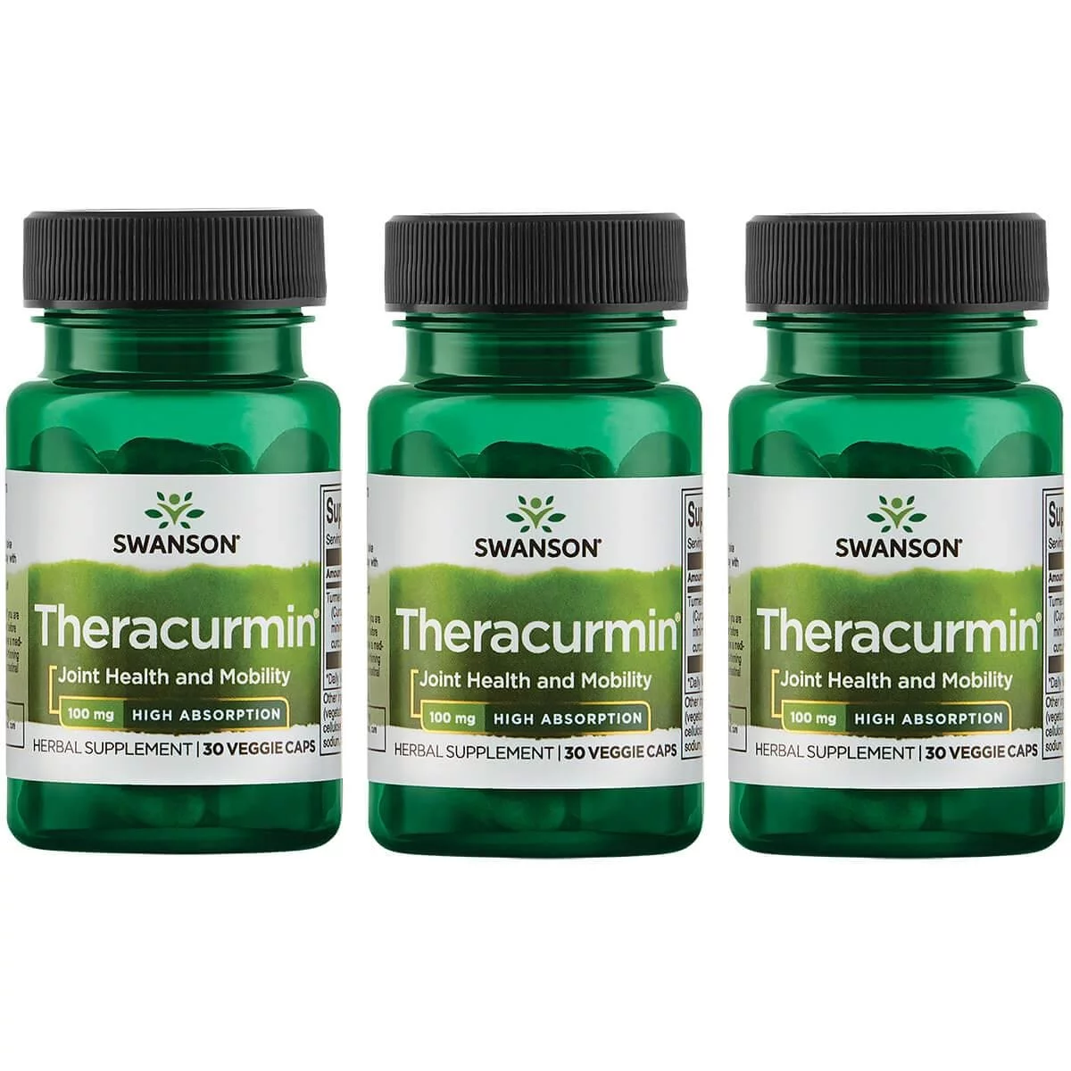 Swanson Theracurmin - High Absorption 100 mg 30 Veg Caps 3 Pack