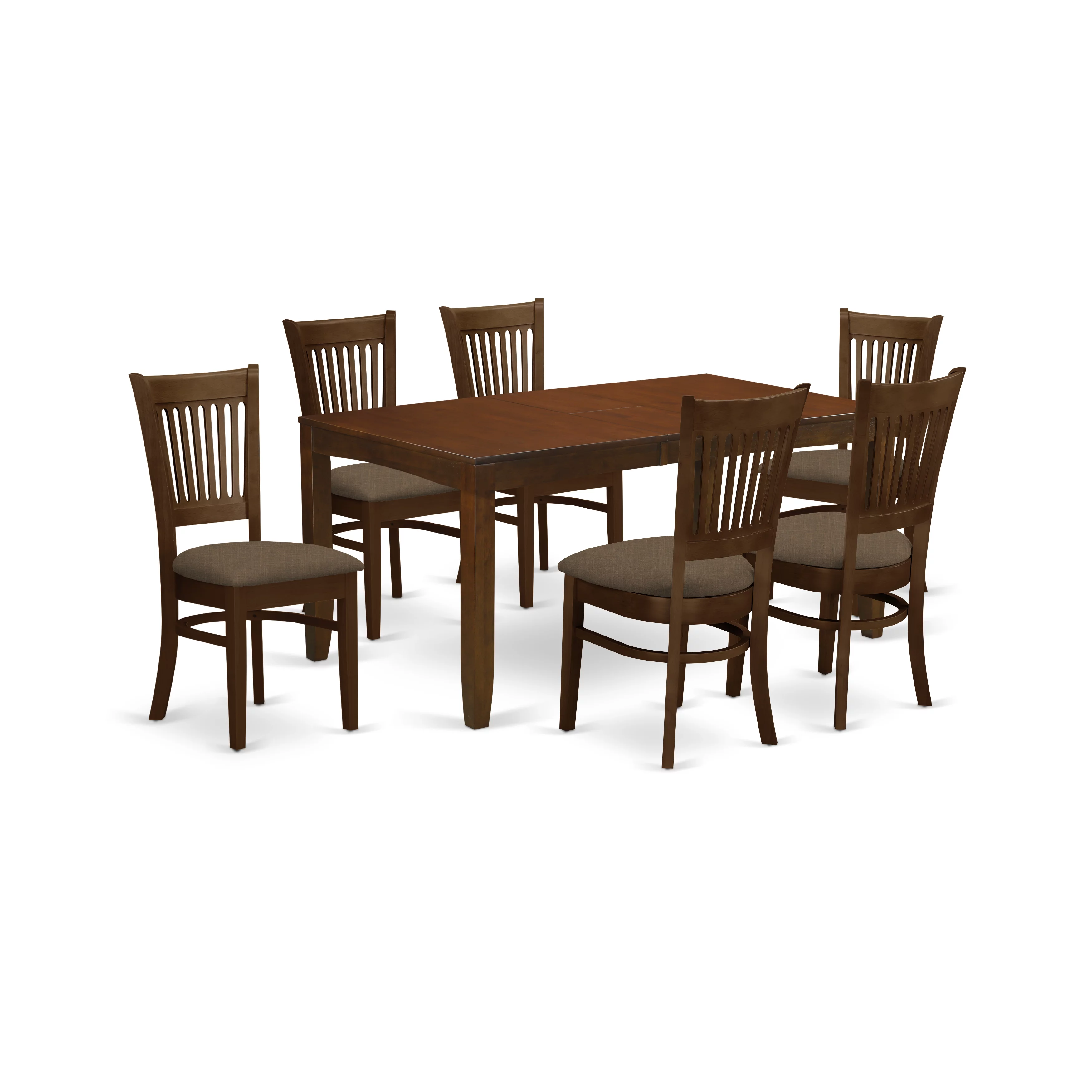 East West Furniture Lynfield 7-piece Wood Dining Room Set in Espresso