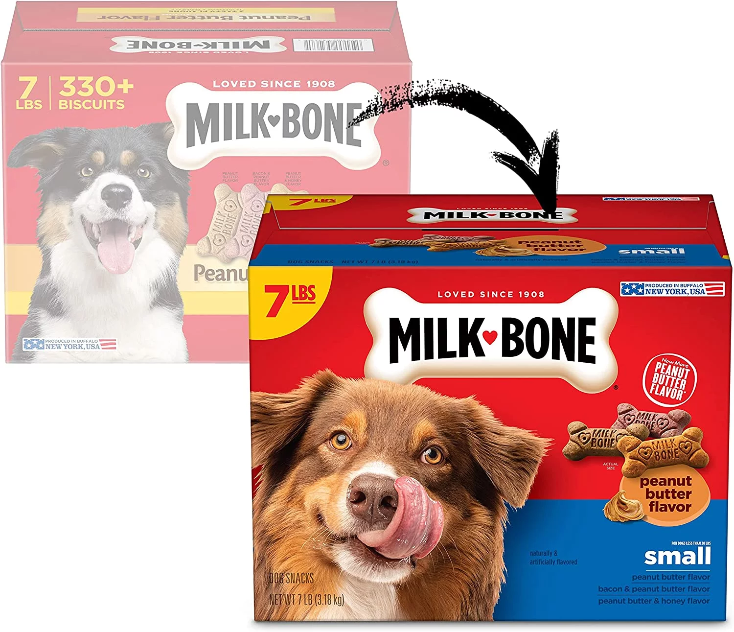 Milk-Bone Peanut Butter Flavor Dog Treats, Small Biscuits, 7 Pounds