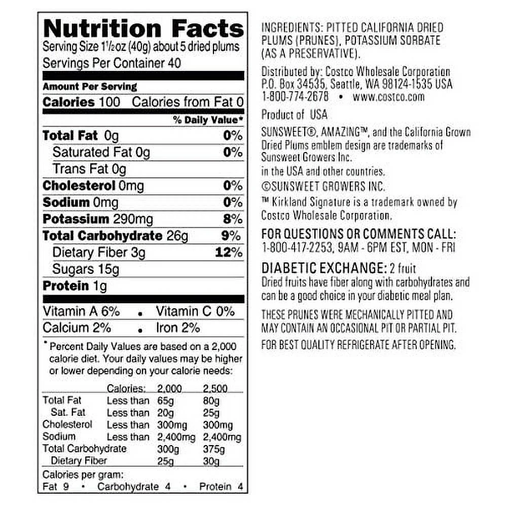 Dried Plums Pitted Prunes, 2 Pack