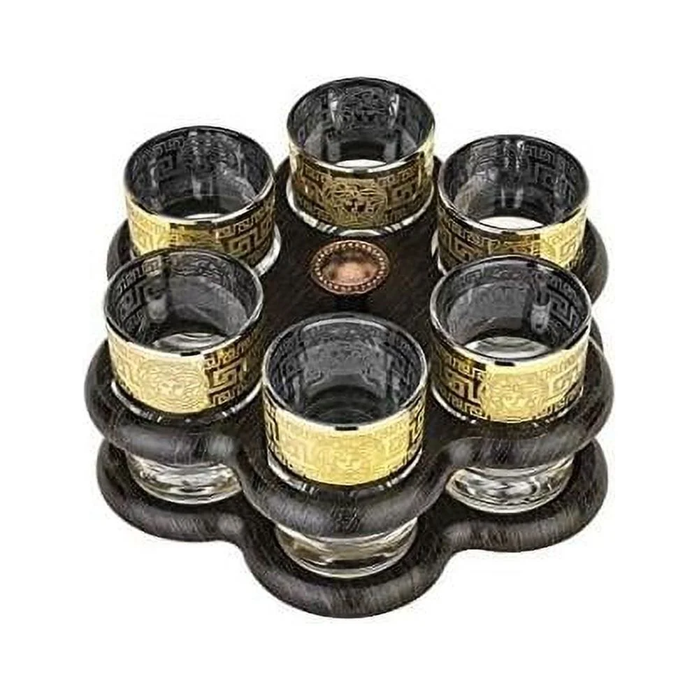 Bar Set 6 Shot Glasses With Stand, Tray Stand And Shots Set, Shot Glasses For And Tequila, Collectible Present For Anniversary, Birthday