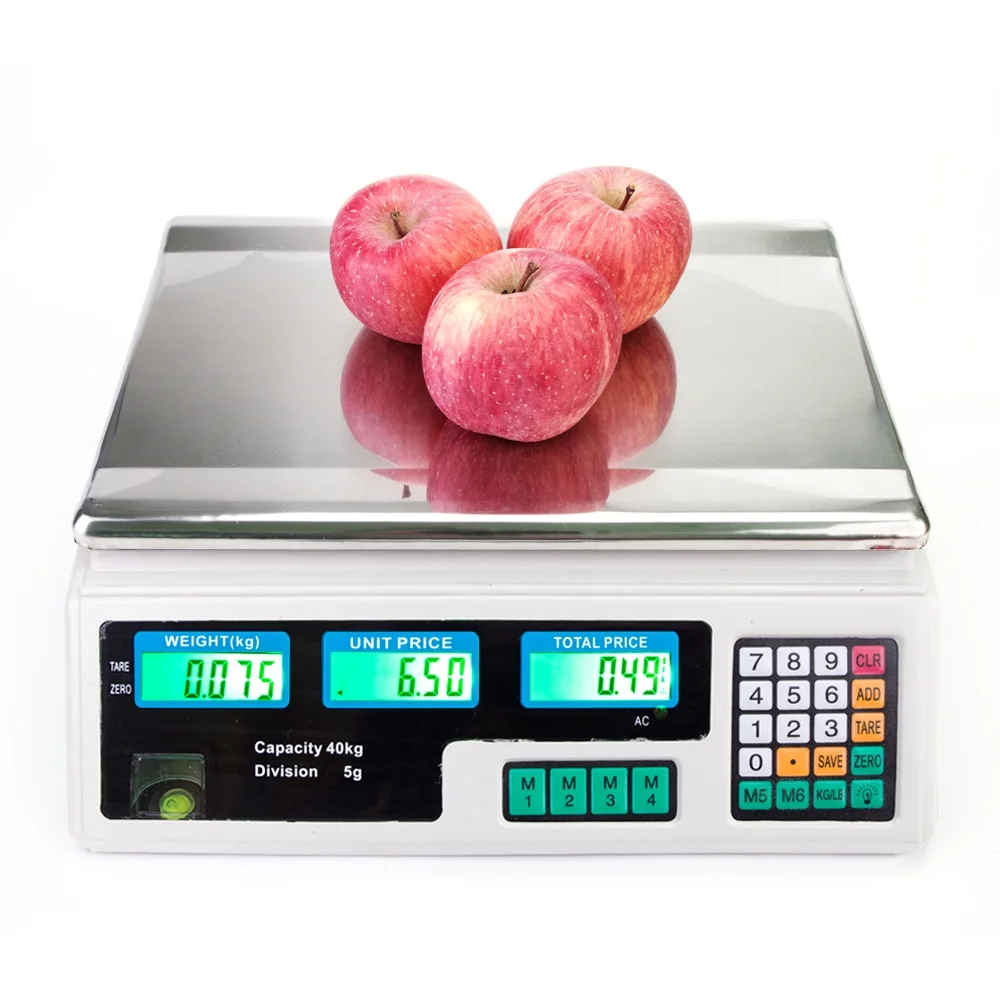 GoDecor 88LB Computing Price Scale Deli Meat Food Fruit  Retail Digital Scale 8 Unit Prices
