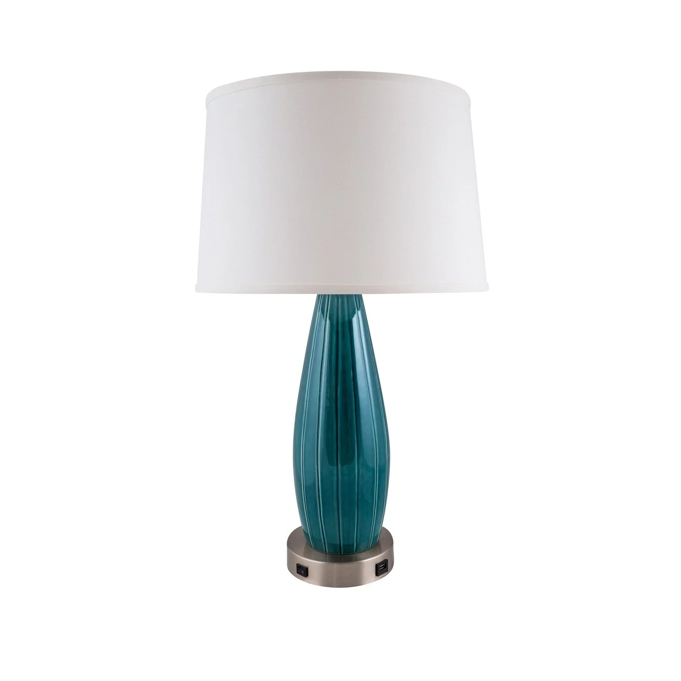 RJF Enterprises Inc. RiverCeramic® Stream Line Lamp with USB tropical turquoise