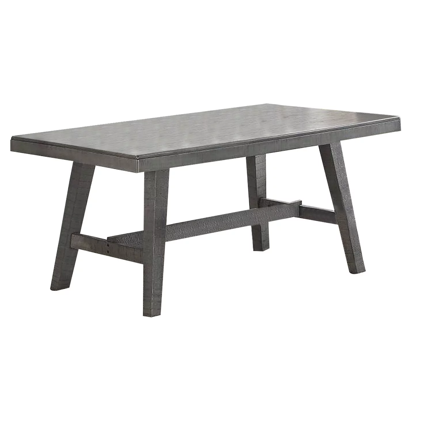 Benjara Alix 72 Inch Rectangular Dining Table, Flared Legs, Classic Distressed Gray