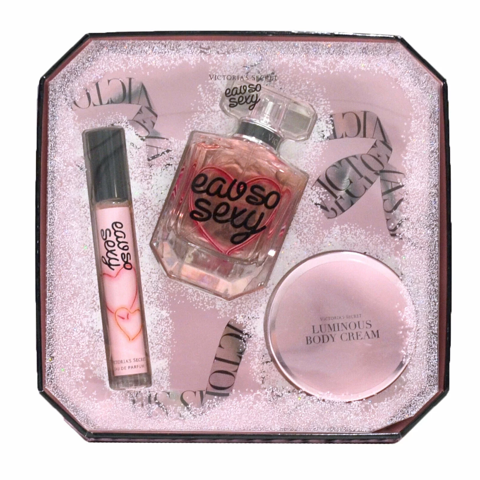 Victoria's Secret Eau So Sexy Gift Set 3 Piece Perfume, Rollerball, & Body Cream