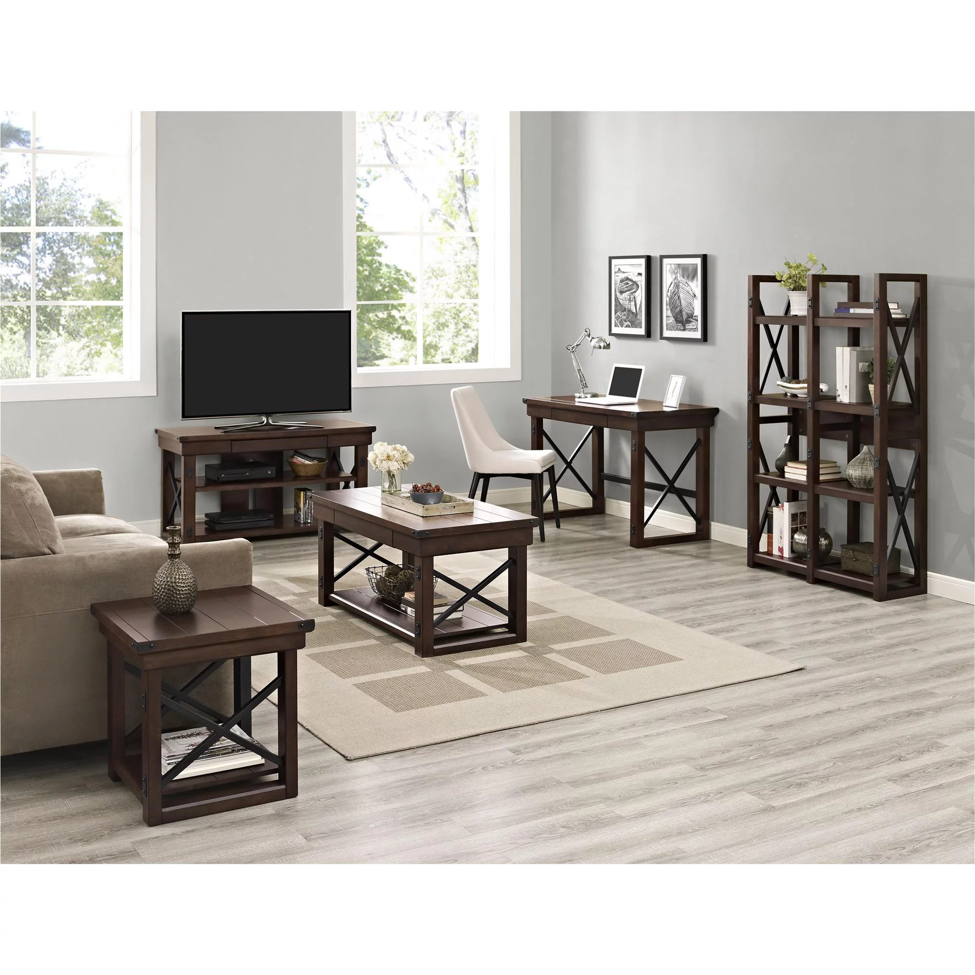 Ameriwood Home Wildwood Wood Veneer TV Stand for TVs up to 50