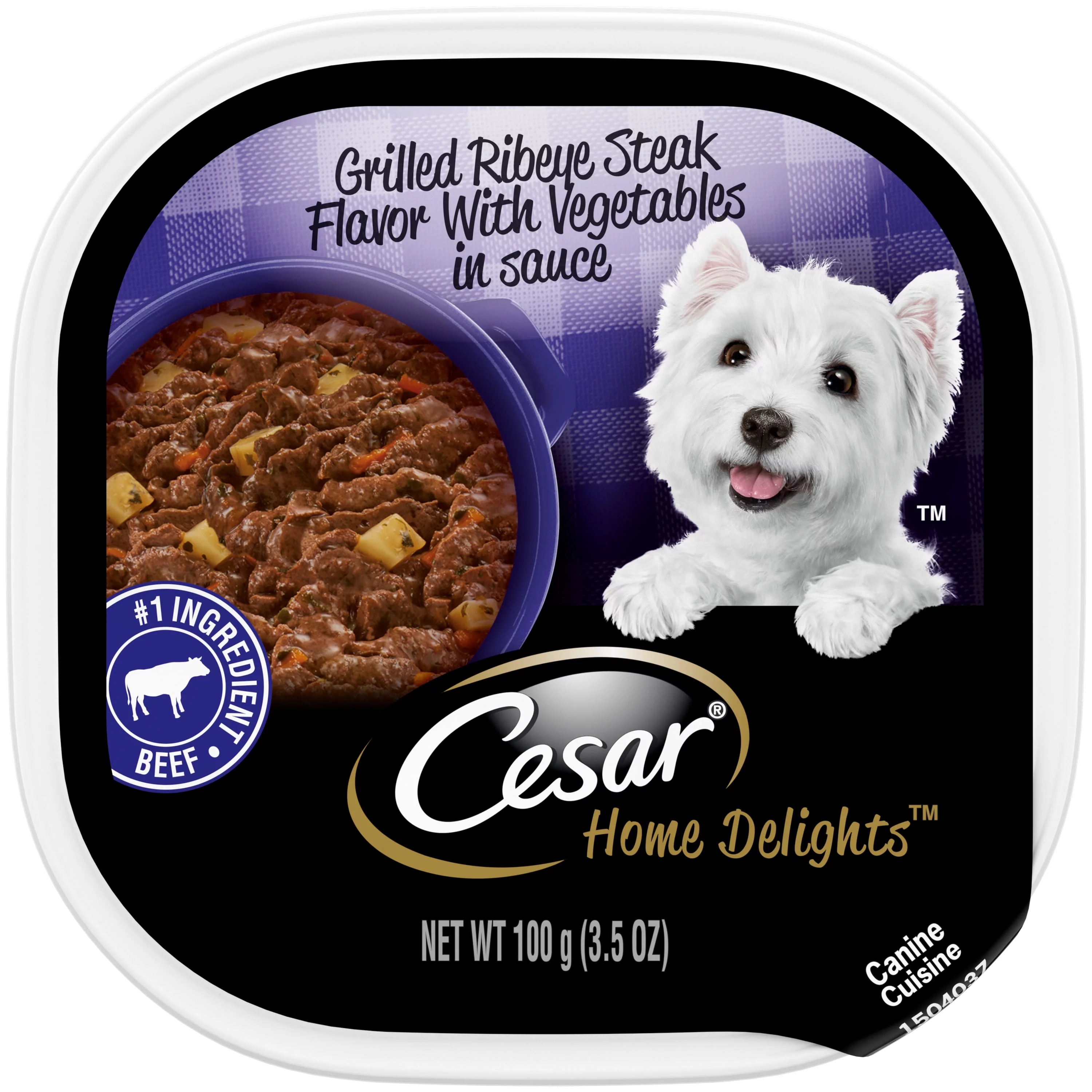 Cesar Home Delights Ribeye Steak Flavor with Vegetables Dog Food, 3.5 oz (24 pk)