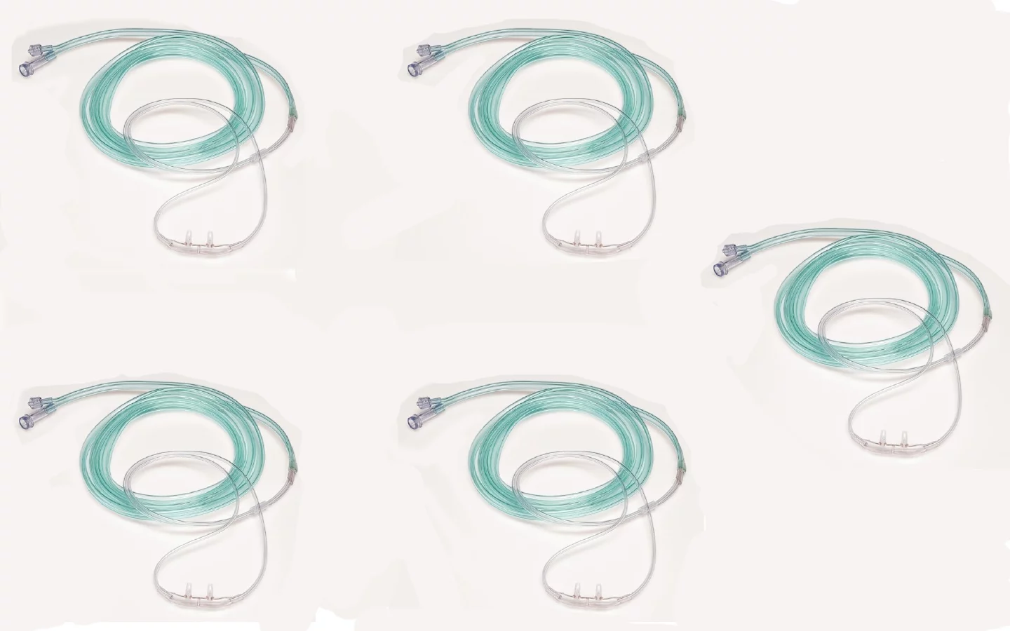 Mckesson ETCO2 Nasal Sampling Cannula with O2 Delivery With Oxygen Delivery Adult Curved Prong / Non-Flared Tip 5 Pack