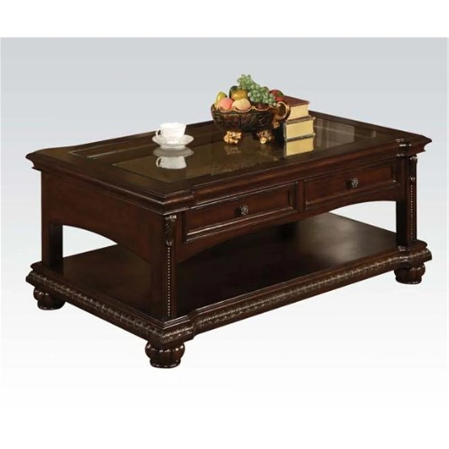 HomeStock Retro Renaissance Coffee Table, Cherry
