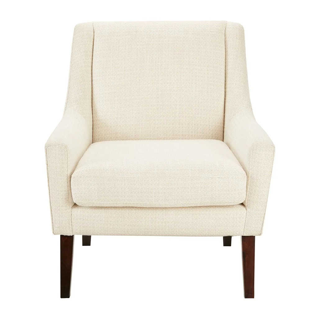 Gracie Mills Barker Morocco Wood Finish Accent Chair with Cream Fabric - GRACE-9680