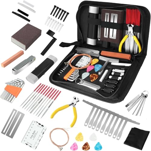 Professional 79-Piece Guitar Repair & Maintenance Kit,Guitar Accessories - Complete Tool Set for Acoustic/Electric Guitar, Bass, Ukulele, Banjo - Perfect Gift for Musicians & DIY Enthusiasts