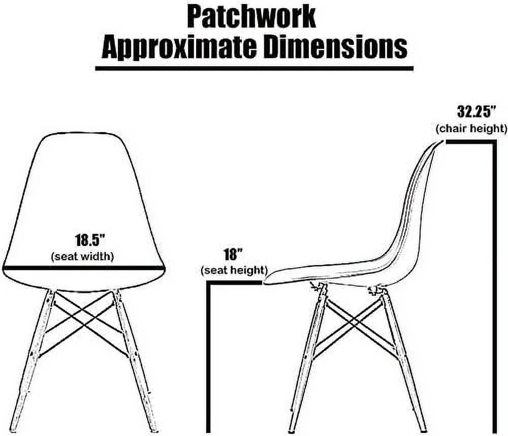 KHBIULIFE Set of 2 Clear Mid Century Modern Contemporary Vintage Molded Shell Designer Side Plastic Eiffel Chairs Wood Legs for Dining Room Living Conference DSW Desk Kitchen Comfortable