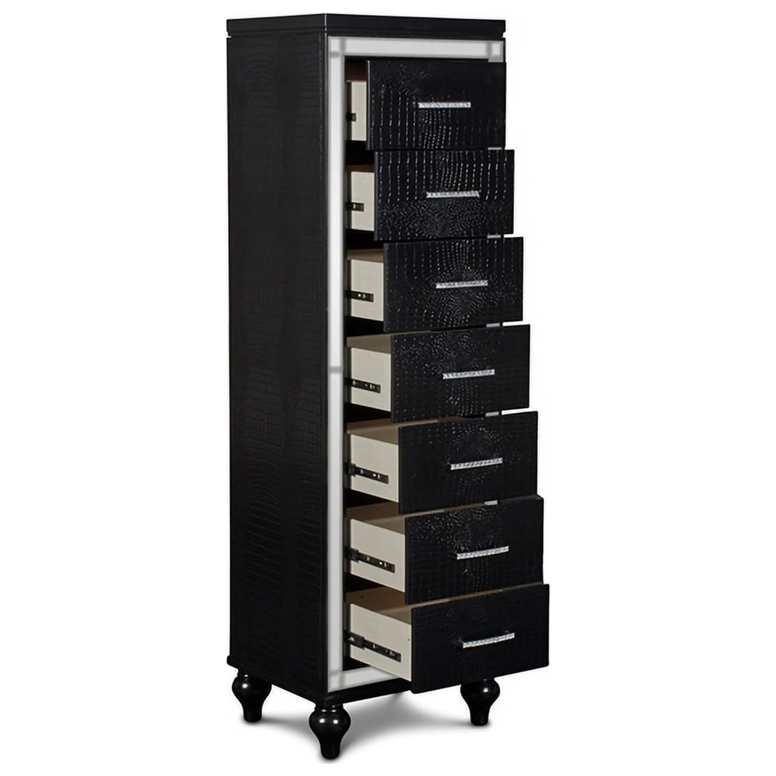 New Classic Furniture Valentine 7-Drawer Wood Lingerie Chest in Black