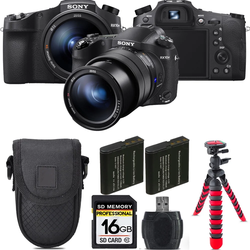 Sony Cyber-shot DSC-RX10 IV Digital Camera + Extra Battery +Tripod + Case -16GB Kit