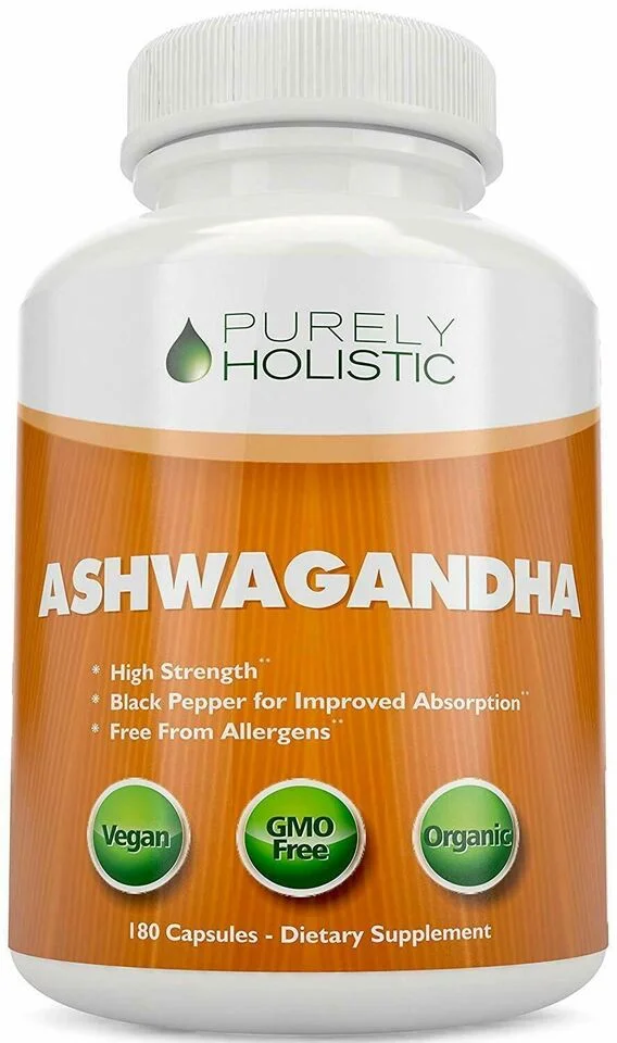 Ashwagandha Capsules Organic Ashwagandha Root Powder Extract of Black Pepper 180 Capsules