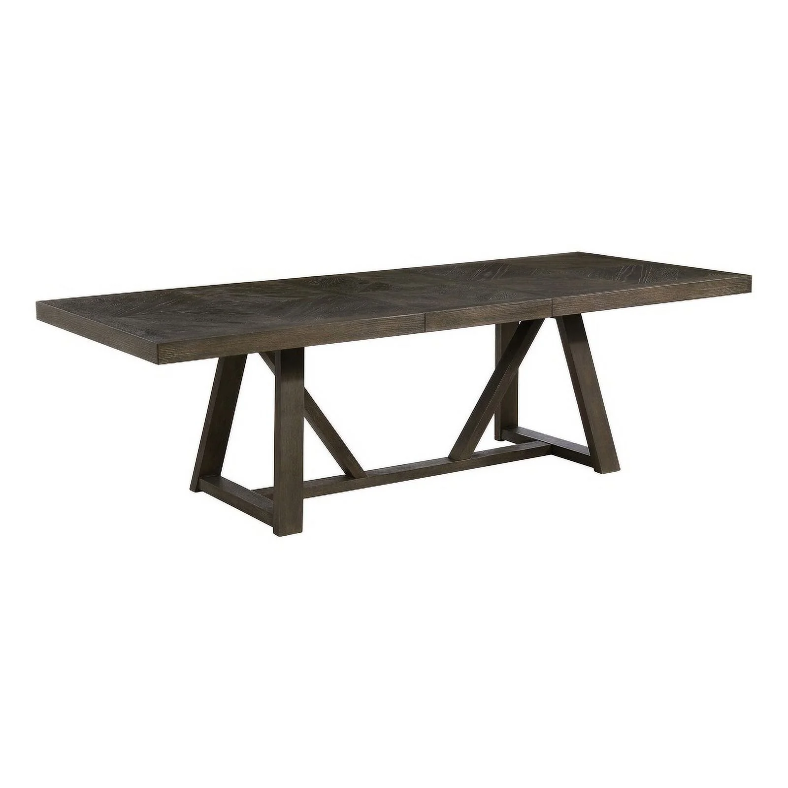 Intercon Furniture Modern Wood Trestle Table in Reclaimed Chevron Gray