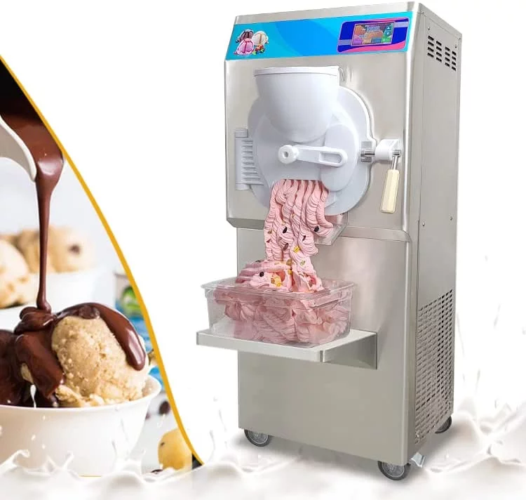 Kolice ETL Commercial Hard Ice Cream Machine, Italian Water Ice Machine,Batch Freezer-Cylinder:14L