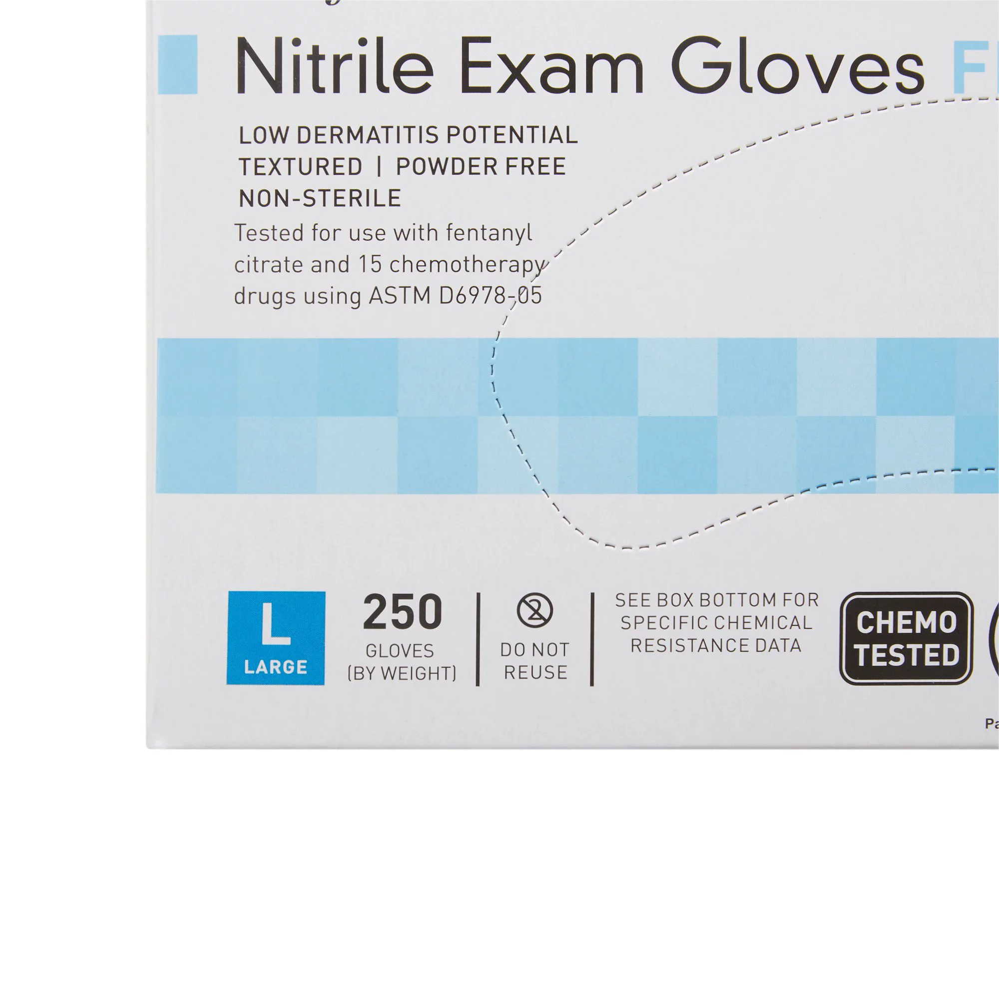 McKesson Confiderm Nitrile Exam Gloves, Low-Derma Latex-Free Medical Gloves, Large, 250 Count, 1 Box