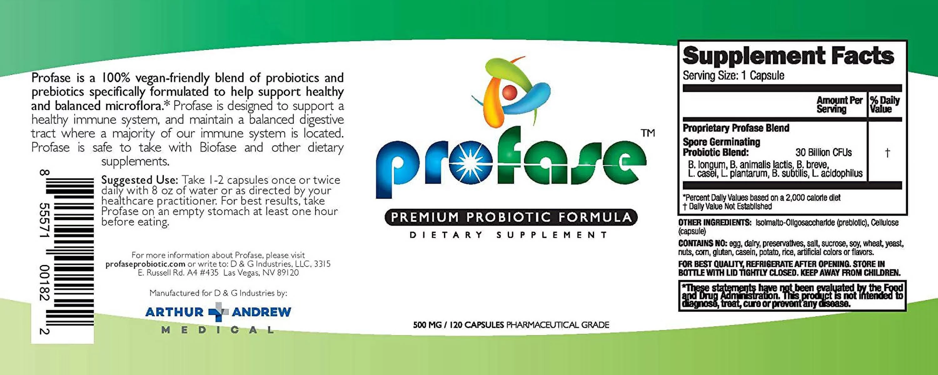 Premium Probiotic Formula - Helps Support Balanced Flora Levels - 120 Capsules