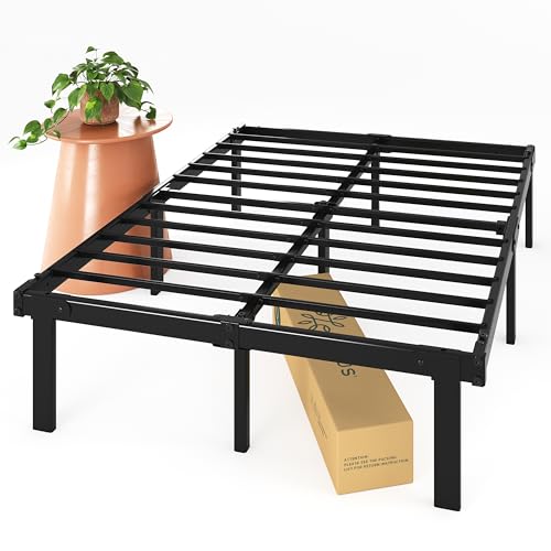ZINUS SmartBase Tool-Free Assembly Mattress Foundation, 14 Inch Metal Platform Bed Frame, No Box Spring Needed, Sturdy Steel Frame, Underbed Storage, Black, Twin, Regular