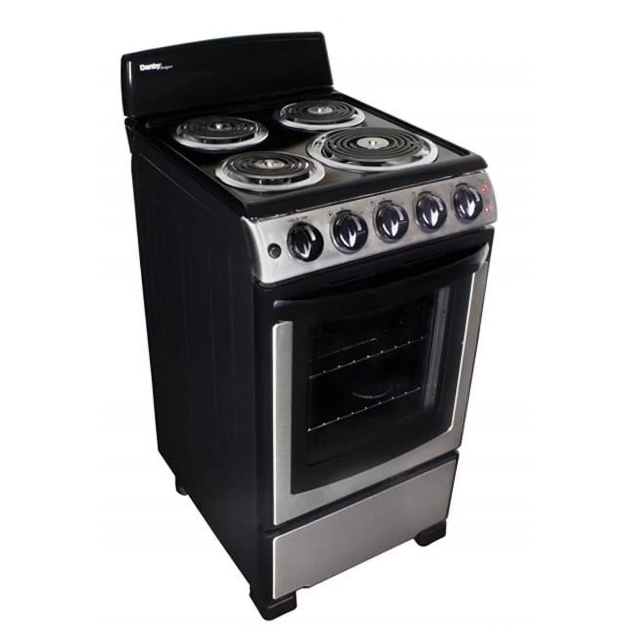 20 in. 2.3 cu.ft. Single Oven Electric Range with Manual Clean Oven, Black & Stainless