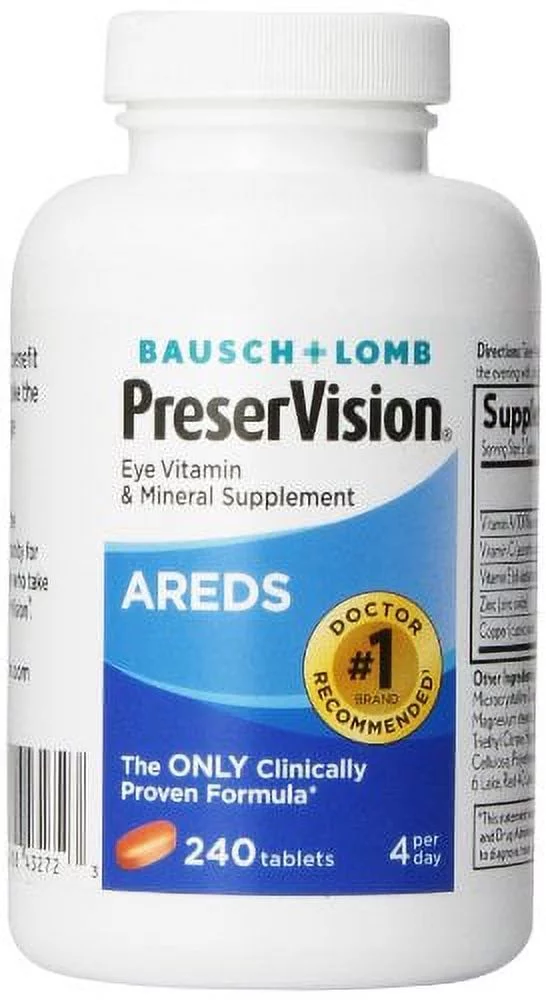 5 Pack Bausch+Lomb PreserVision AREDS Eye Vitamin & Mineral Supplement 240ct Ea