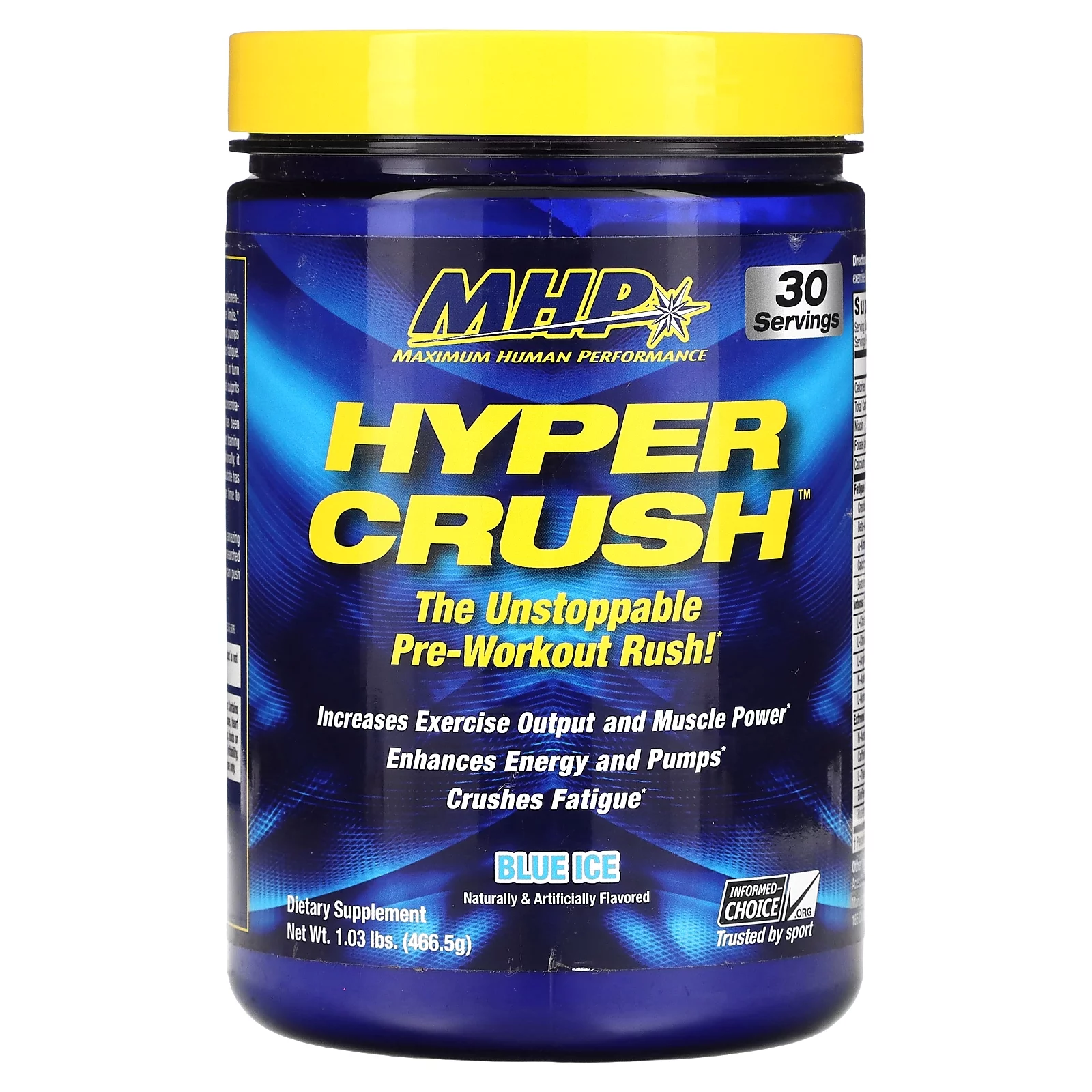 MHP Hyper Crush, Pre-Workout, Blue Ice, 1.03 lbs (466.5 g)