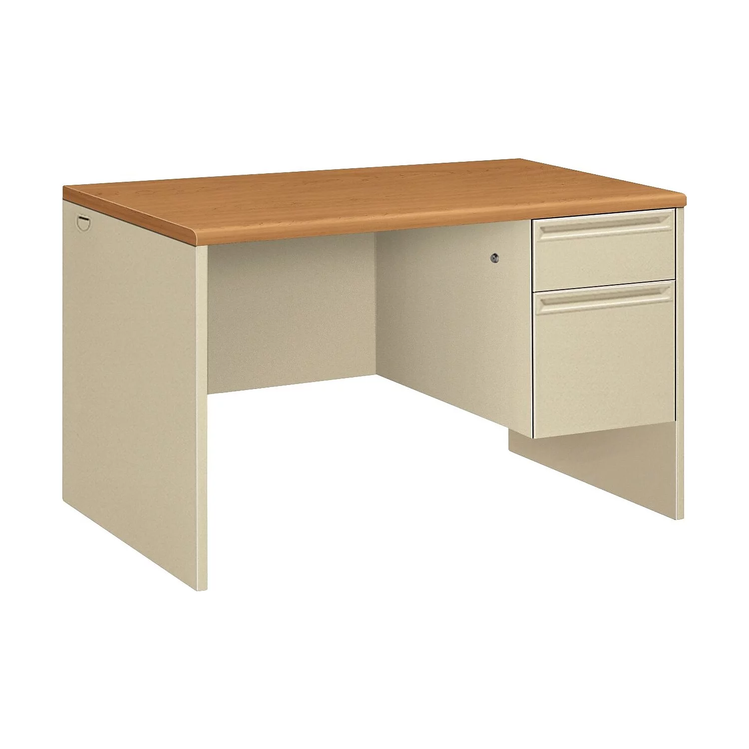 HON 38251CL 38000 Series Right Pedestal Desk, Harvest / Putty