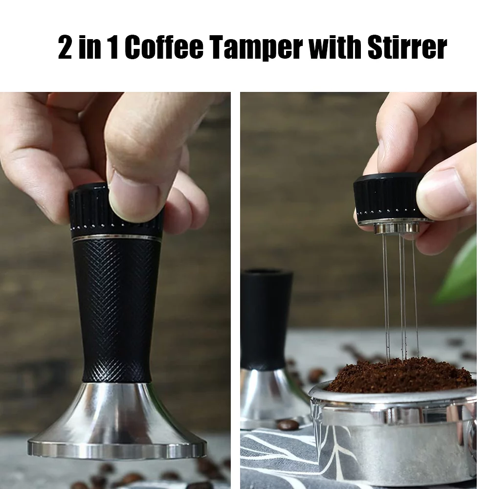 Dazzduo Espresso Stirrer Tool,Stainless Steel Curved Stirrer Steel Curved Coffee Coffee Tamper 1 Espresso Coffee Coffee Coffee Tamper Compatible Espresso Coffee Tamper 2 1 Espresso