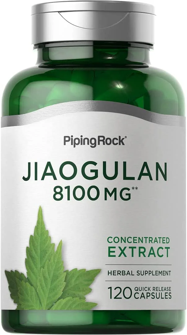 Jiaogulan Capsules 8100mg | 120 Count | Gynostemma Leaf Extract | by Piping Rock