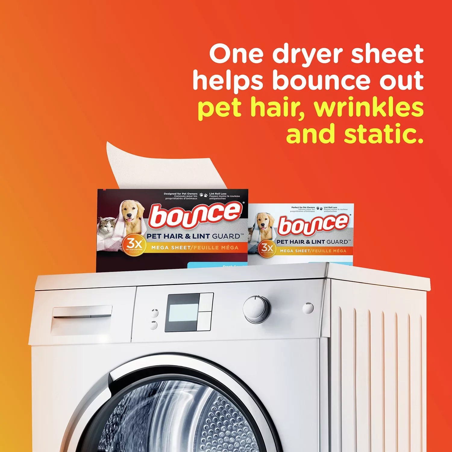 Bounce Pet Hair and Lint Guard Mega Dryer Sheets Fresh Scent (210 Sheets)