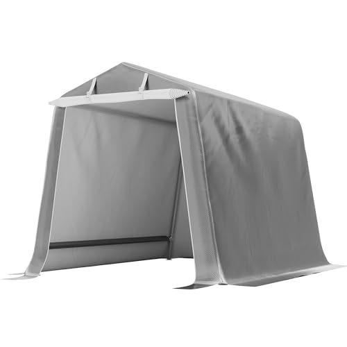 Shintenchi 6x6ft Outdoor Portable Storage Shelter Shed,Carport Storage Shed with Roll-up Zipper Door, Heavy Duty UV Resistant and Waterproof Tarp, Storage for Motorcycle, Bike, Garden Tools