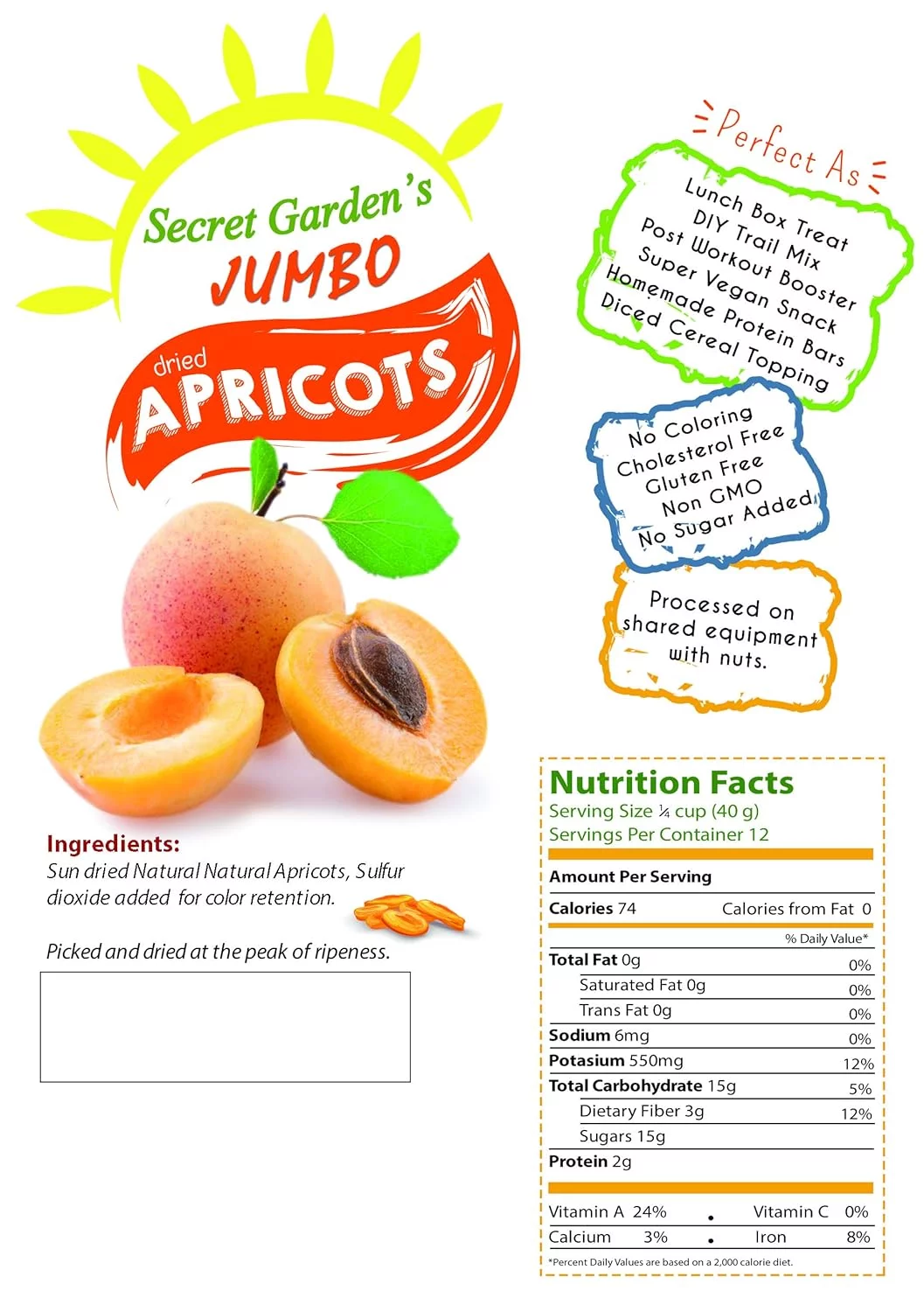 Turkish Dried Apricots,JUMBO Apricots, Resealable Bag, SIZE #1(5LB)