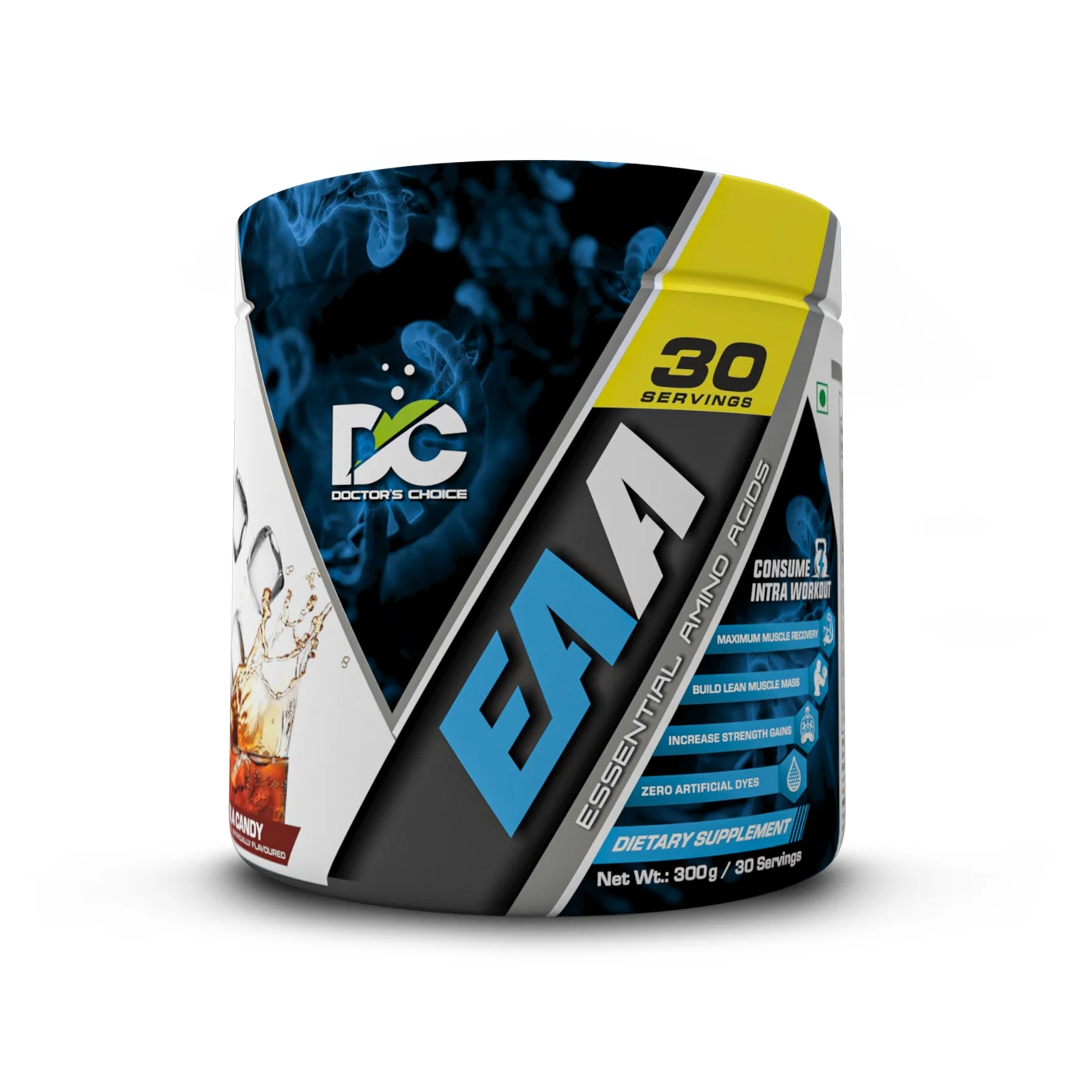 DC DOCTORS CHOICE EAA (Essential Amino Acids) BCAA For Intra-Workout And Post Workout 600 grams (Cola Candy - 60 Servings)