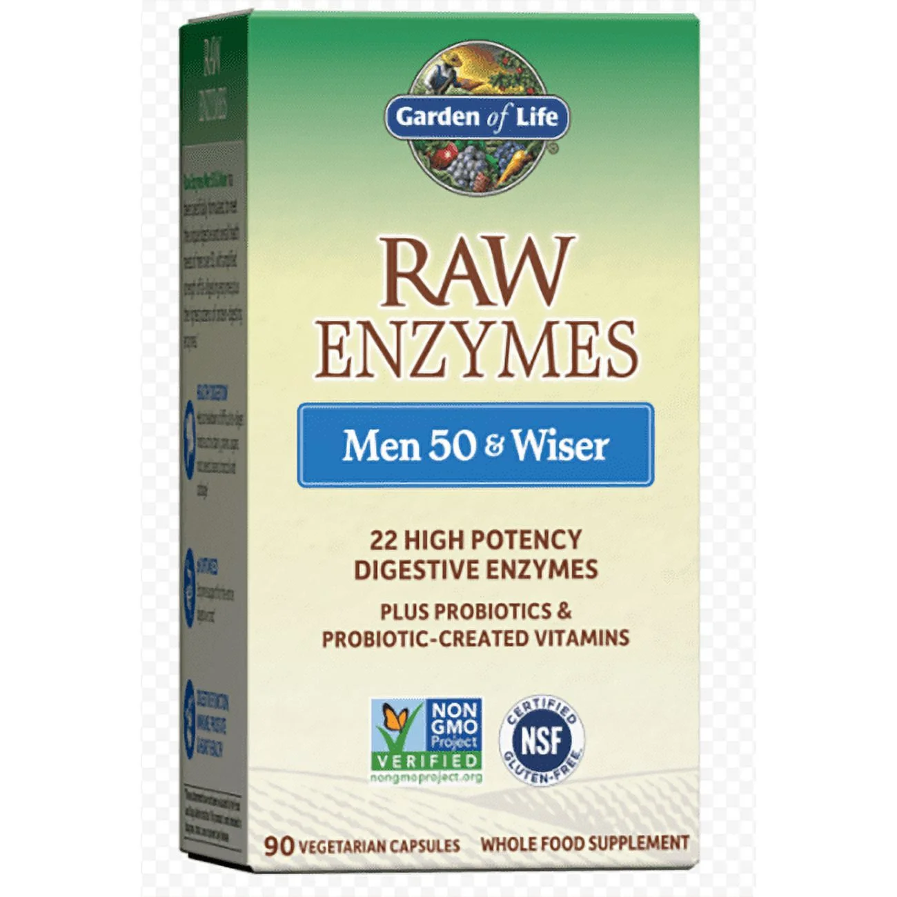 Garden of Life Raw Enzymes Men 50 & Wiser 90 Veg Caps