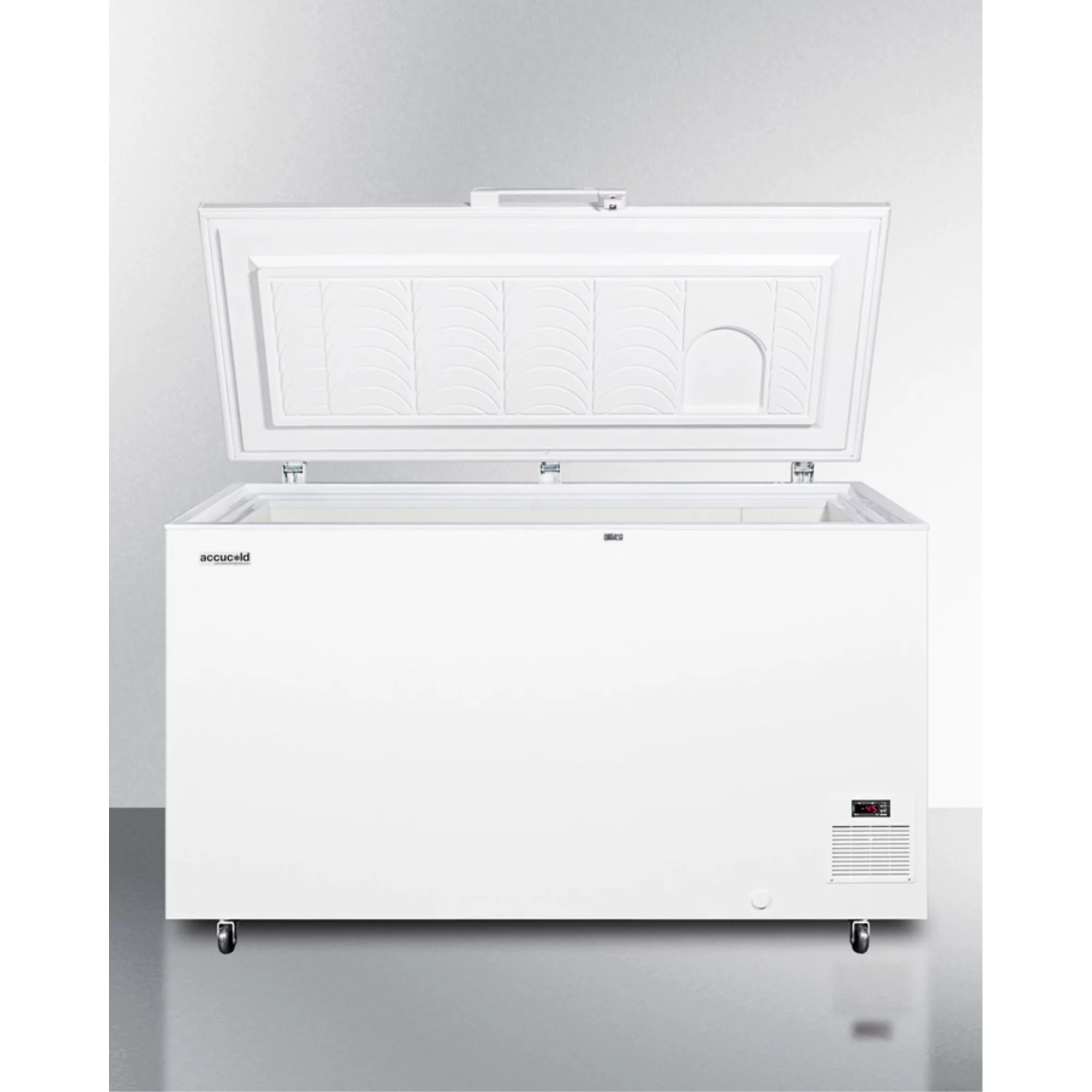 -45 C capable laboratory chest freezer with digital thermostat and 12.8 cu.ft. capacity