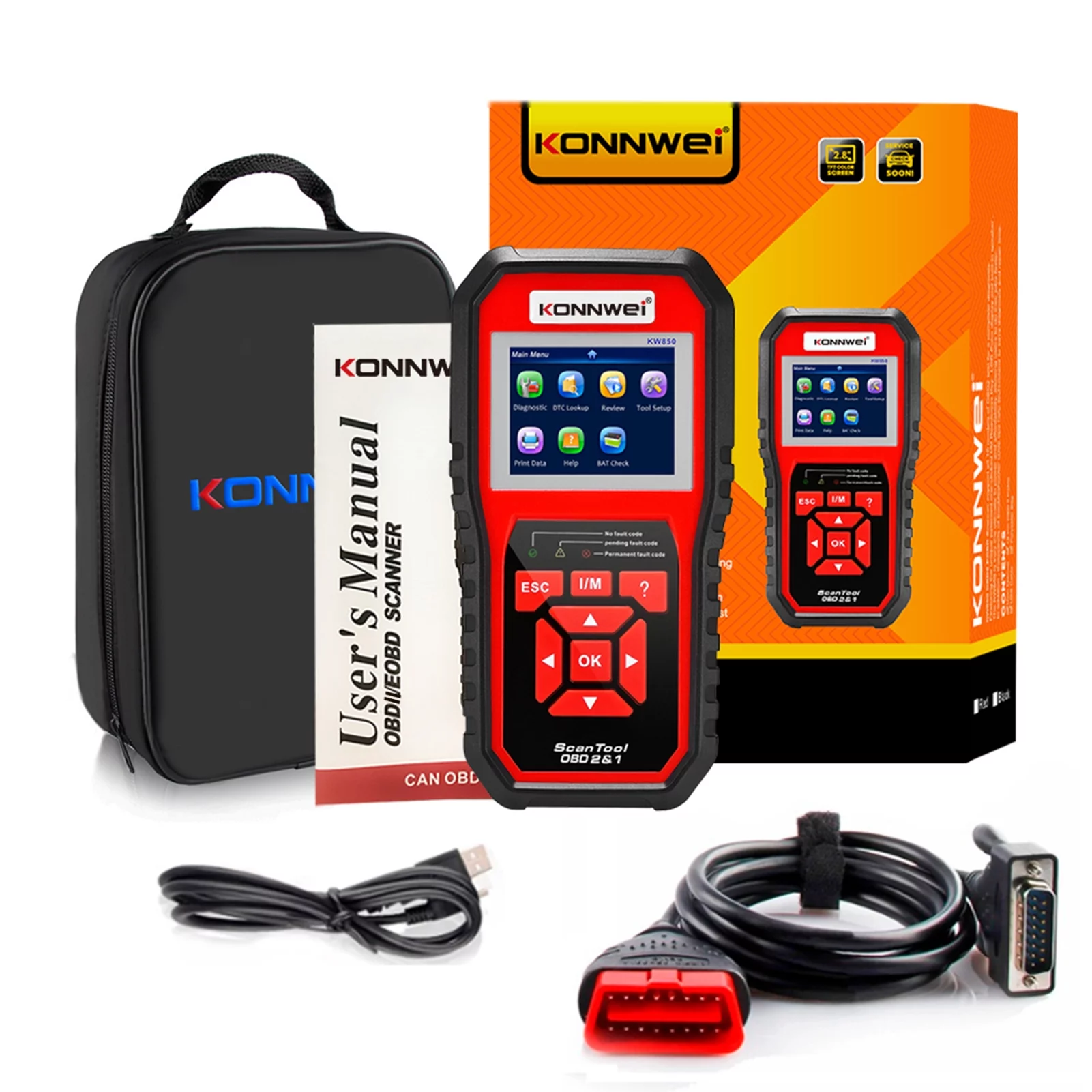 Anself KW850 OBDII Auto Code Reader Diagnostic Check Engine Scan Tool for OBDII Cars After 1996