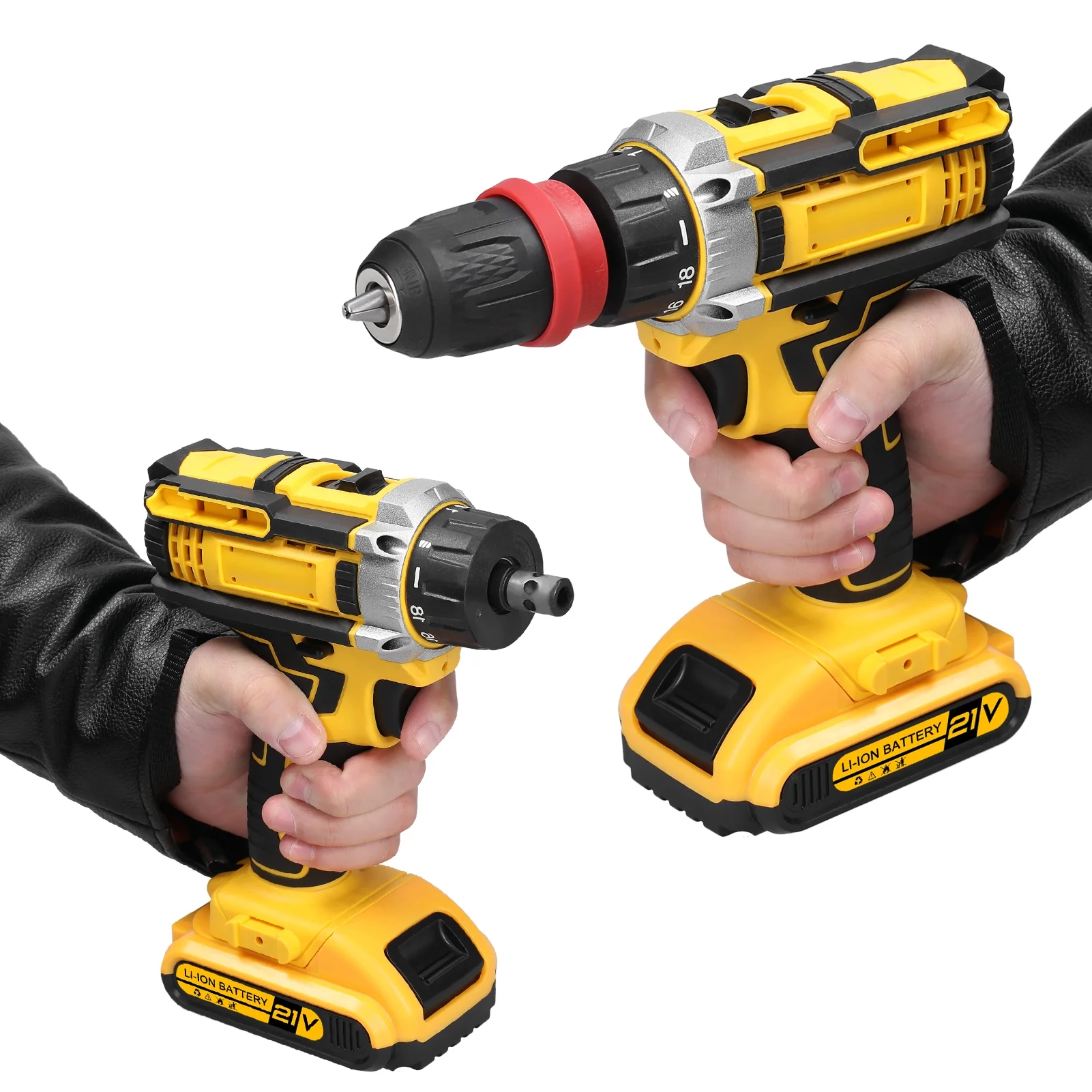 Pristin Electric screwdriver,21V 2in1 21V Drill Screw Driver Appliances Tool Torque Brushed Motor Screw Driver Power Tool Lithium Drill Driver Appliances Furniture Drill Set 2in1 Drill Brushed Motor