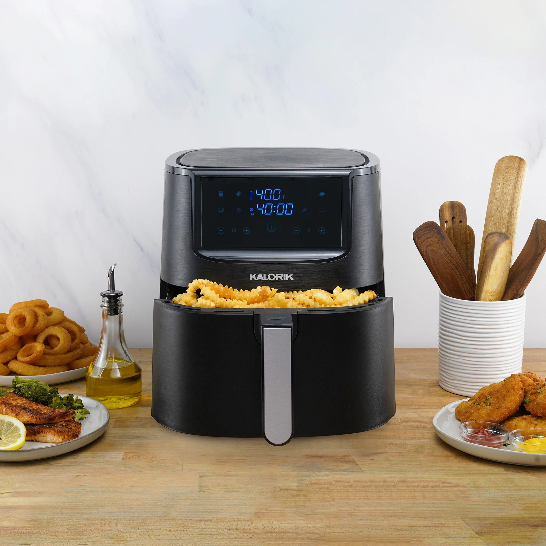 Kalorik® 8 Qt Digital Touchscreen Air Fryer with Trivet, Black FT 51503 BK