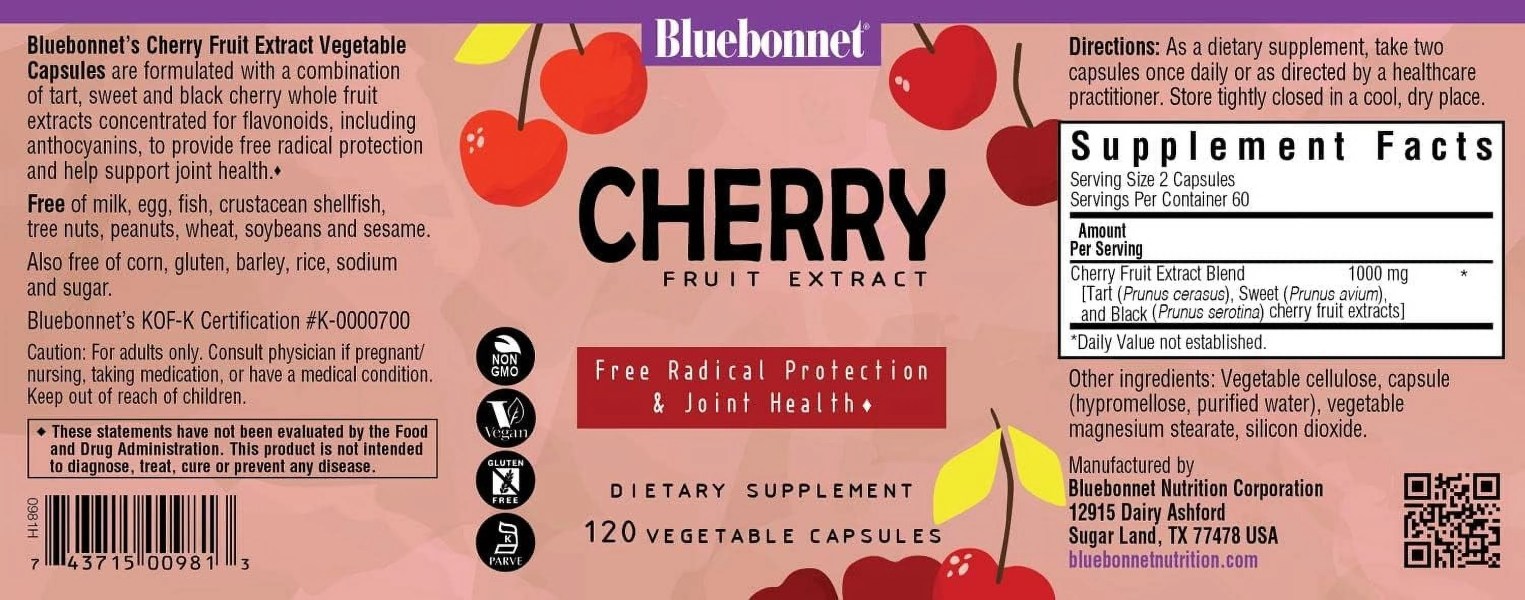 Bluebonnet Nutrition Super Fruit Cherry Fruit Extract - 120 Vcaps®