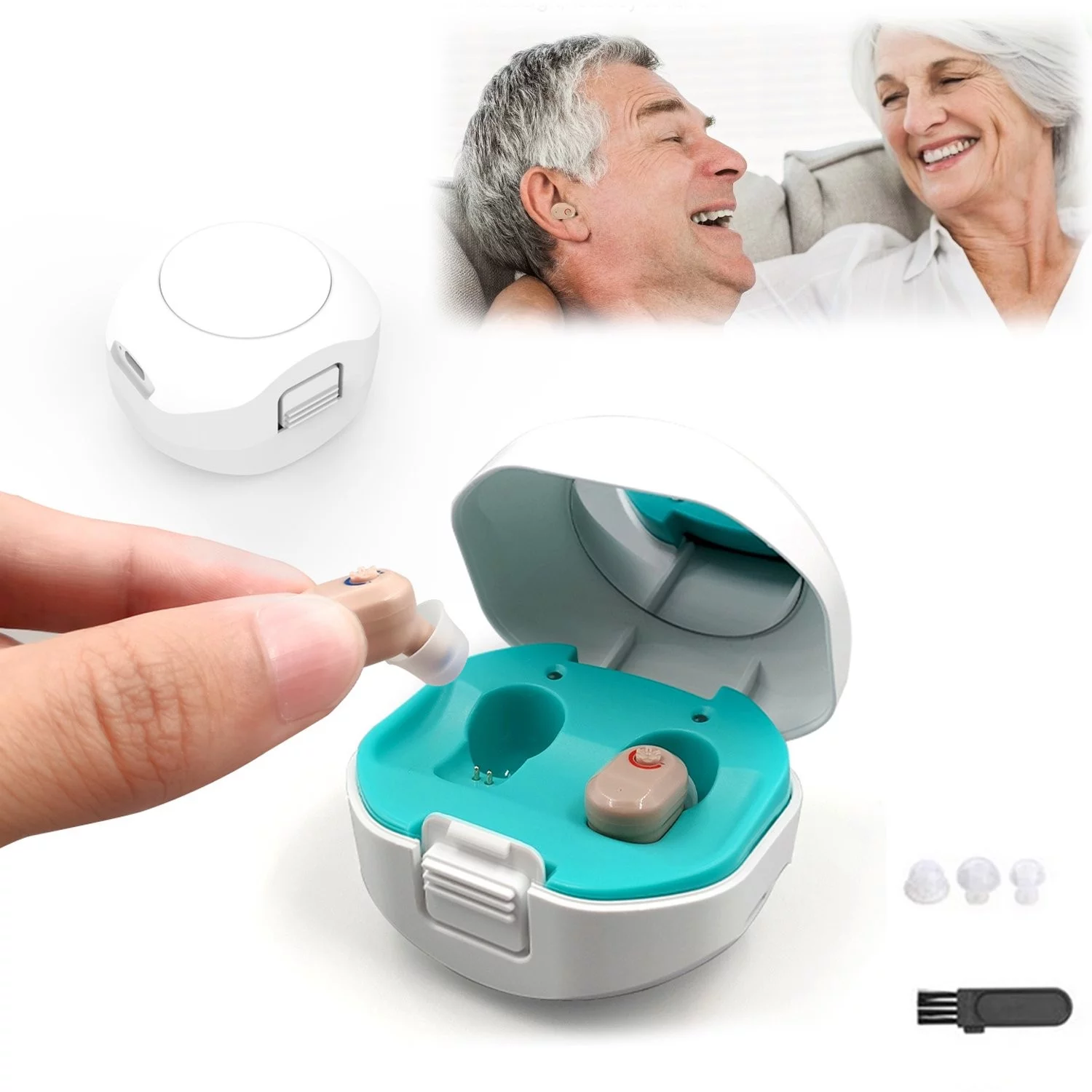 FREELIVING Personal Sound Amplifiers for Ears, Mini Invisible Rechargeable Hearing Amplifier to Personal Sound Amplifiers with Noise Cancelling for Adults or Seniors Volume Control