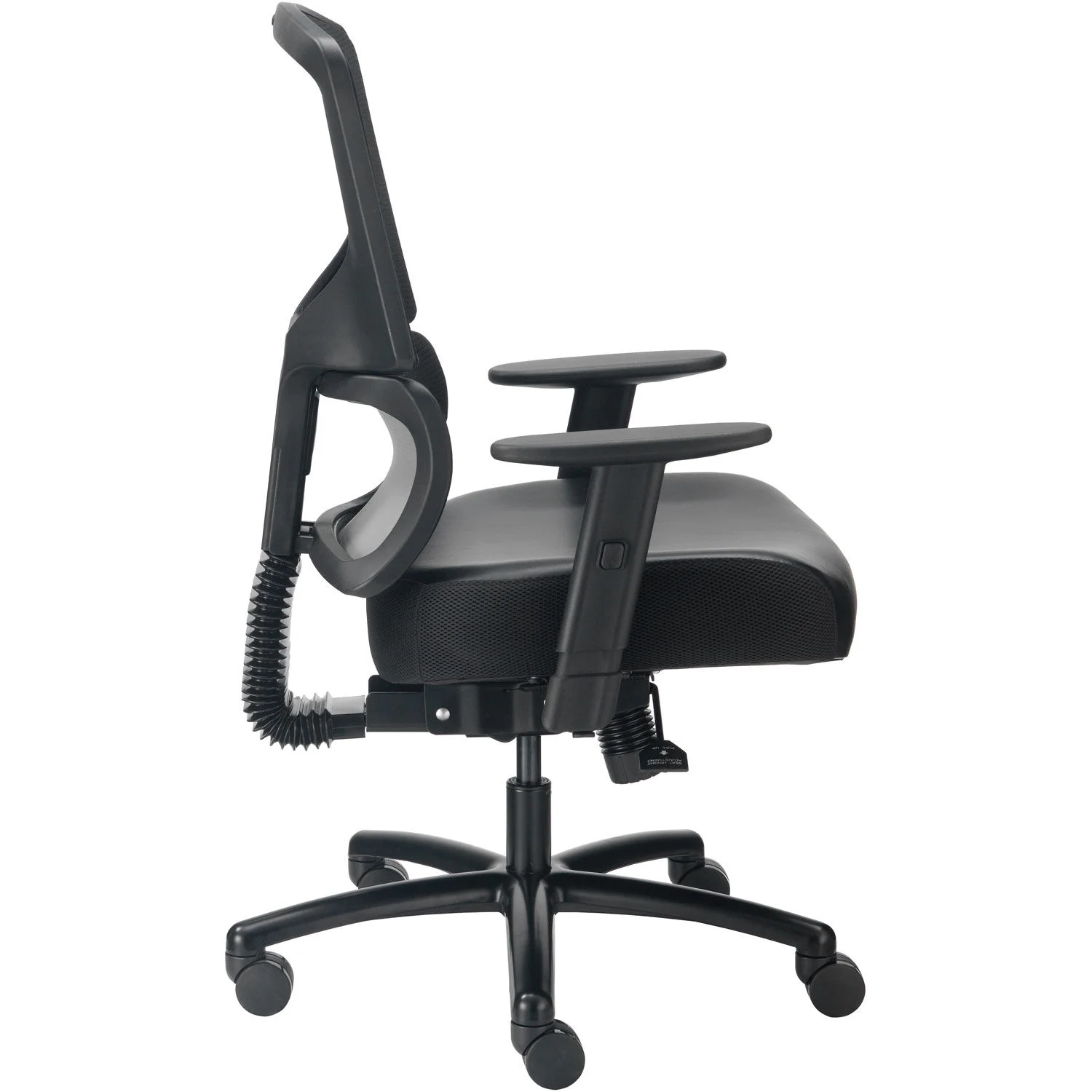 Global Industrial 695643L Interion 24 Hour Big & Tall Mesh Back Chair with Synthetic Leather - Black