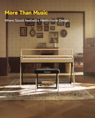 Donner OURA R300 88 Key Weighted Keyboard Piano for Advanced, Home Digital Piano with 88 Keys Graded Hammer Standard Keyborad, Bluetooth, LOCAL OFF, 2*15W, Half-pedal, 256 Polyphony, Walnut Wood Color