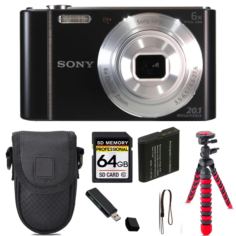 Sony Cyber-shot DSC-W810 Digital Camera + Tripod + Case - 64GB Kit