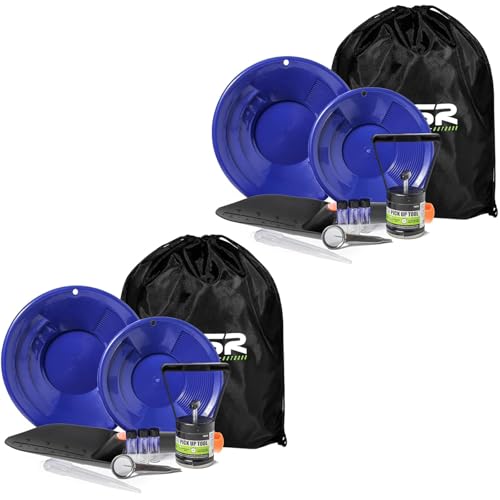 ASR Outdoor Gold Panning Kit Gold Rush Prospecting Tools Accessories 10pc - Green