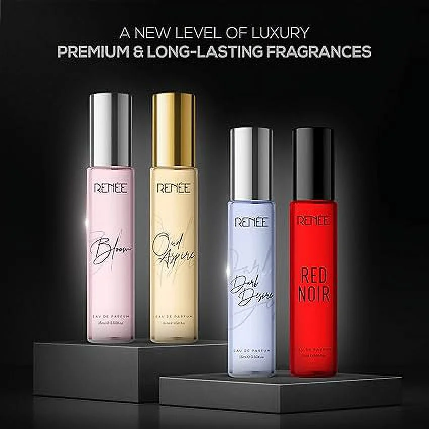 RENEE Women's Premium Perfume Gift Set Combo Pack of 4 Eau De Parfum - 15ml Travel-size Bottles, Long Lasting Scents of Floral, Fruity & Spicy Notes
