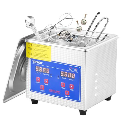 VEVOR Commercial Ultrasonic Cleaner 6L Professional Ultrasonic Cleaner 40kHz with Digital Timer&Heater 110V Excellent Cleaning Machine for Watch Instruments Industrial Parts Excellent Cleaner Solution