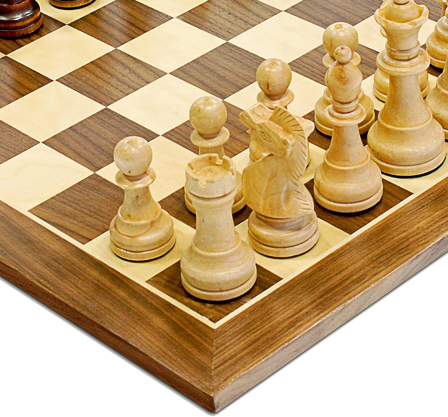 WE Games Traditional Staunton Wood Chess Set - 15 in. - 3.75 in. King - Wood Expressions, Inc.